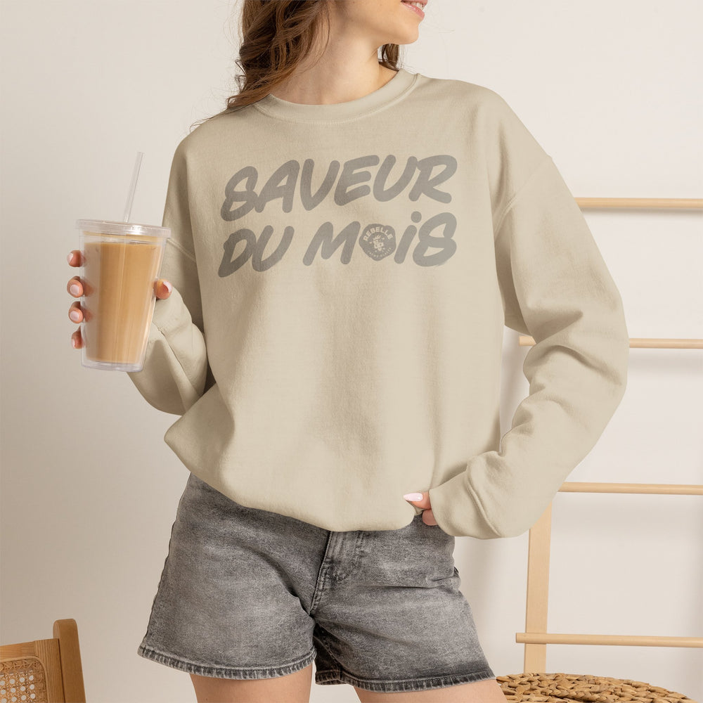 Crewneck Sweatshirt — "Saveur du Mois" French Script Cozy Pullover