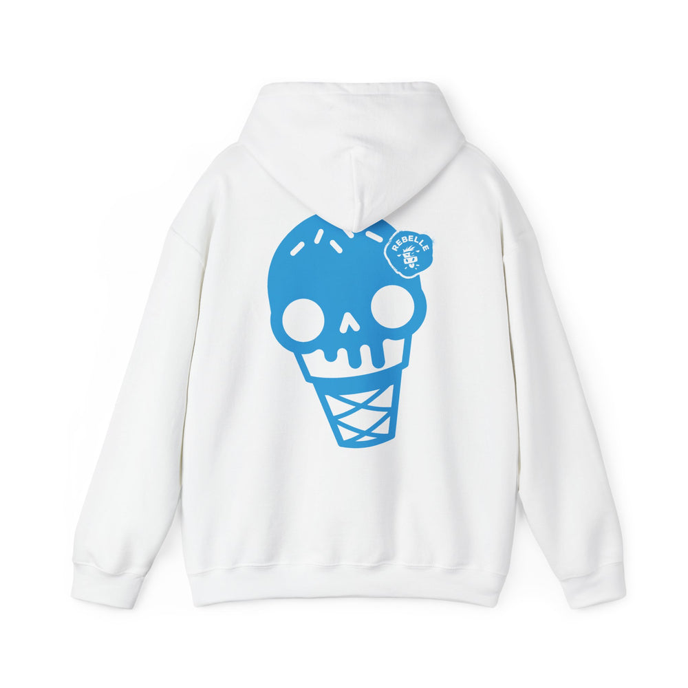 Skull Ice Cream Hoodie — Blue Skull Cone Graphic Sweatshirt