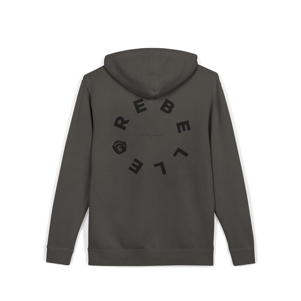 Pigment-Dyed Hoodie — 'Rebel Love' Circular Back Print