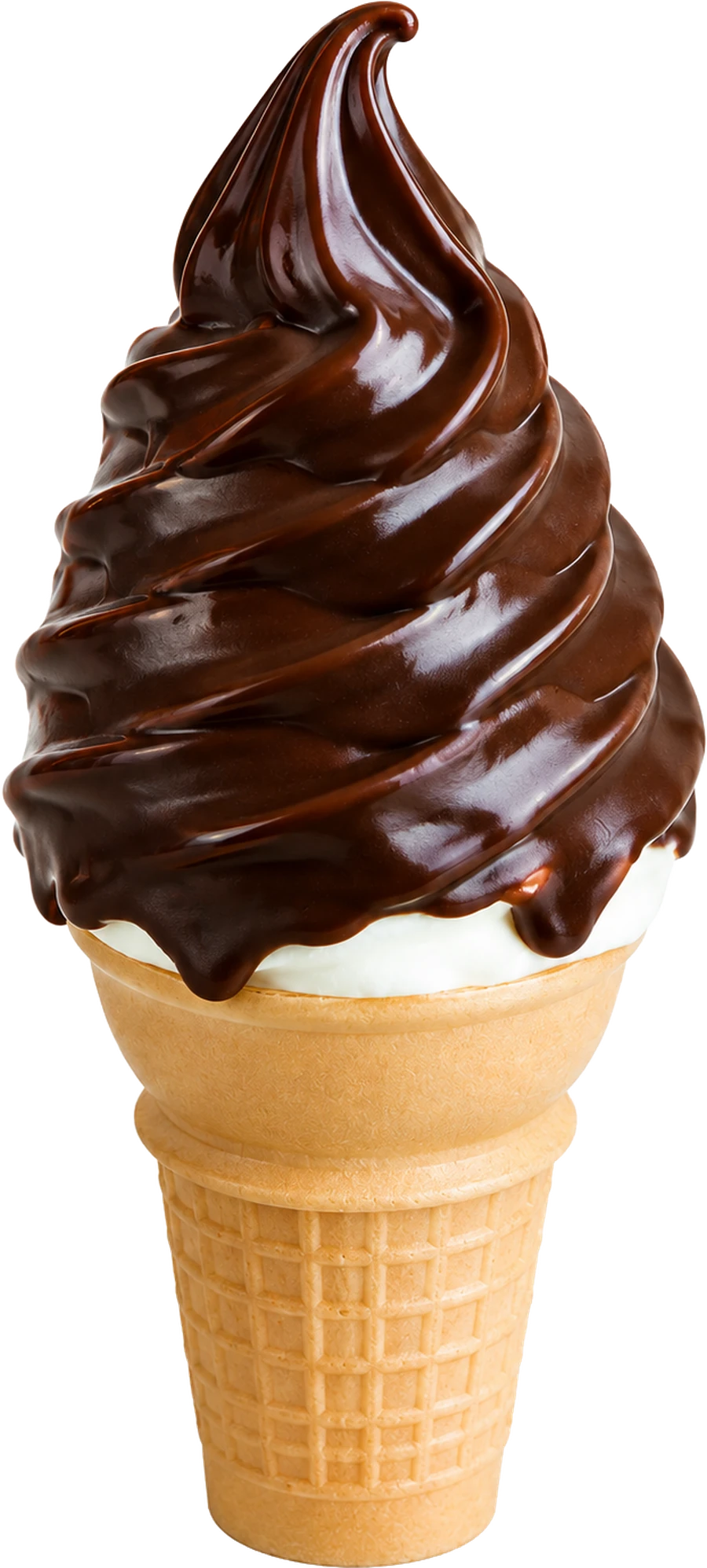 Cornet de crème glacée molle trempé dans le chocolat Rochef