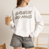 Crewneck Sweatshirt — "Saveur du Mois" French Script Cozy Pullover