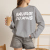 Crewneck Sweatshirt — "Saveur du Mois" Bold Script French Graphic