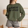 Crewneck Sweatshirt — "Saveur du Mois" French Script Pullover