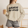 Crewneck Sweatshirt — "Saveur du Mois" French Script Pullover