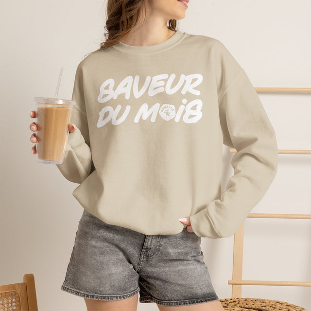 Crewneck Sweatshirt — "Saveur du Mois" Bold Script French Graphic