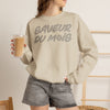 Crewneck Sweatshirt — "Saveur du Mois" French Script Cozy Pullover