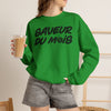 Crewneck Sweatshirt — "Saveur du Mois" French Script Pullover