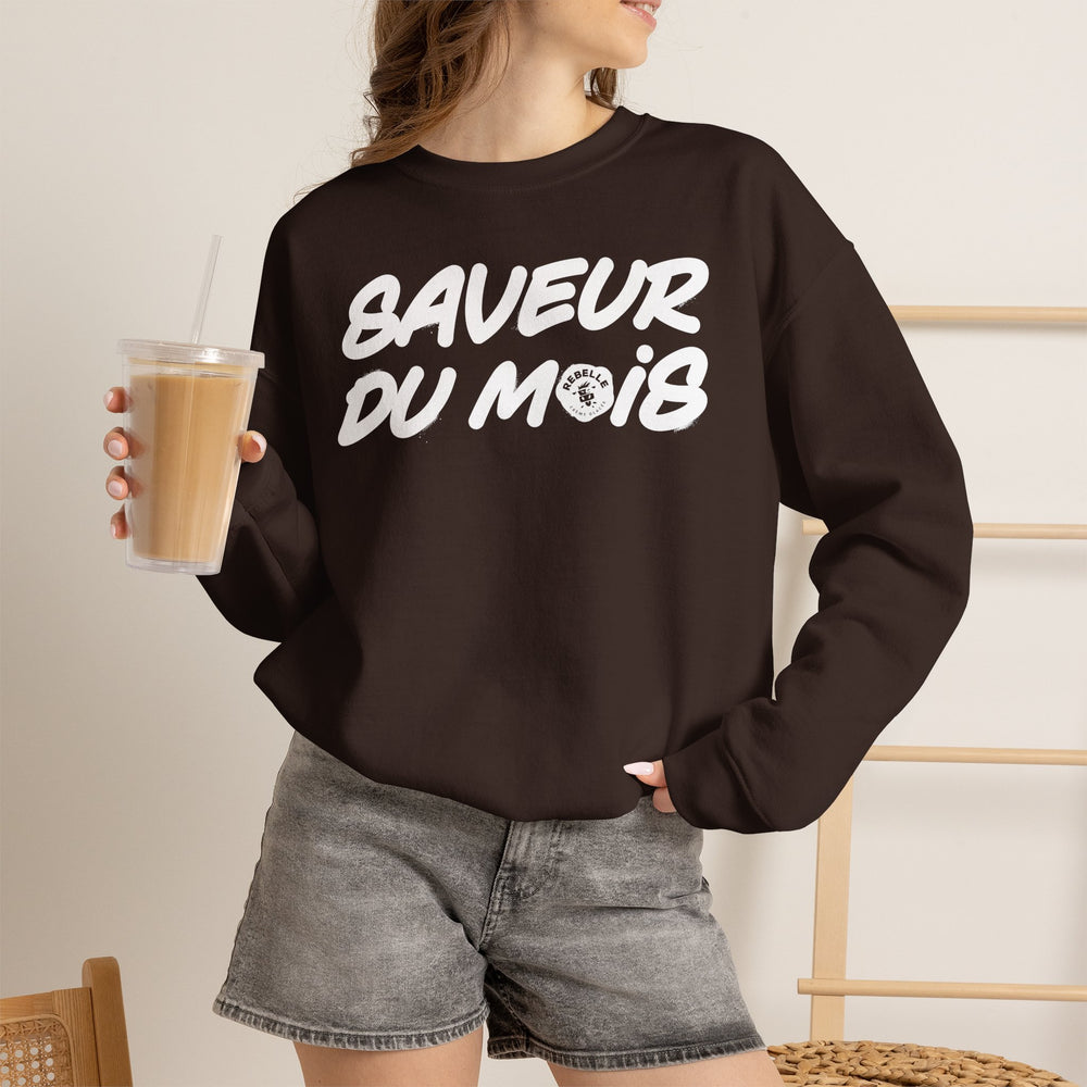 Crewneck Sweatshirt — "Saveur du Mois" Bold Script French Graphic