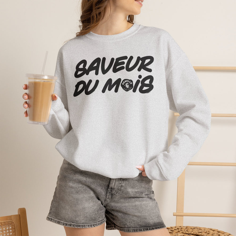 Crewneck Sweatshirt — "Saveur du Mois" French Script Pullover
