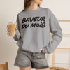 Crewneck Sweatshirt — "Saveur du Mois" French Script Pullover