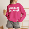 Crewneck Sweatshirt — "Saveur du Mois" Bold Script French Graphic