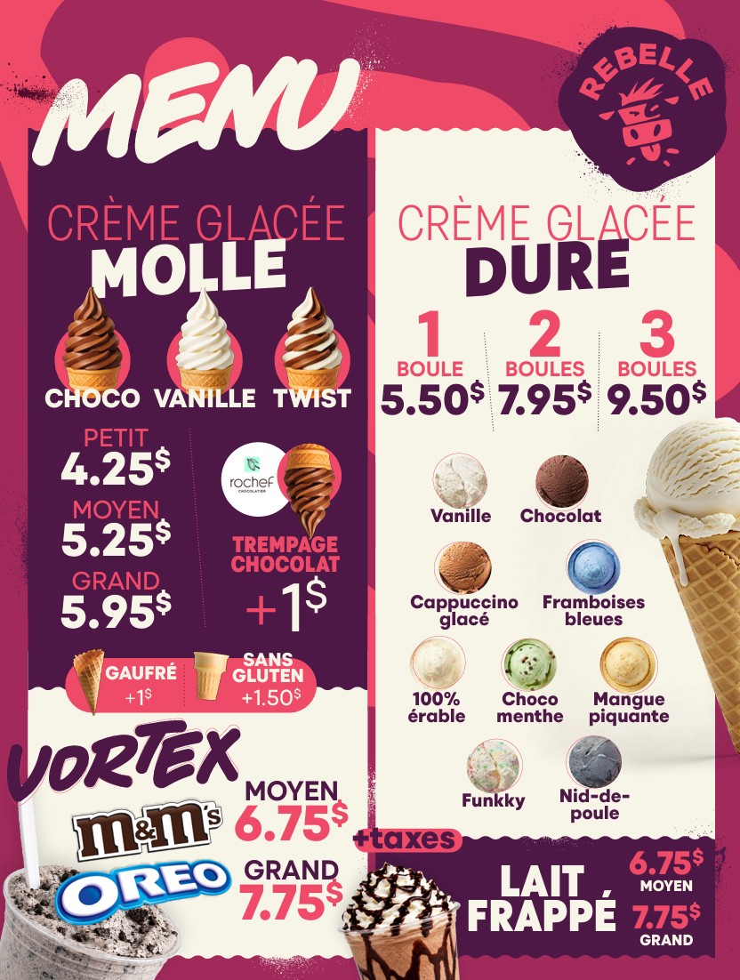 Menu de la crémerie Saint-Joseph — planche 1